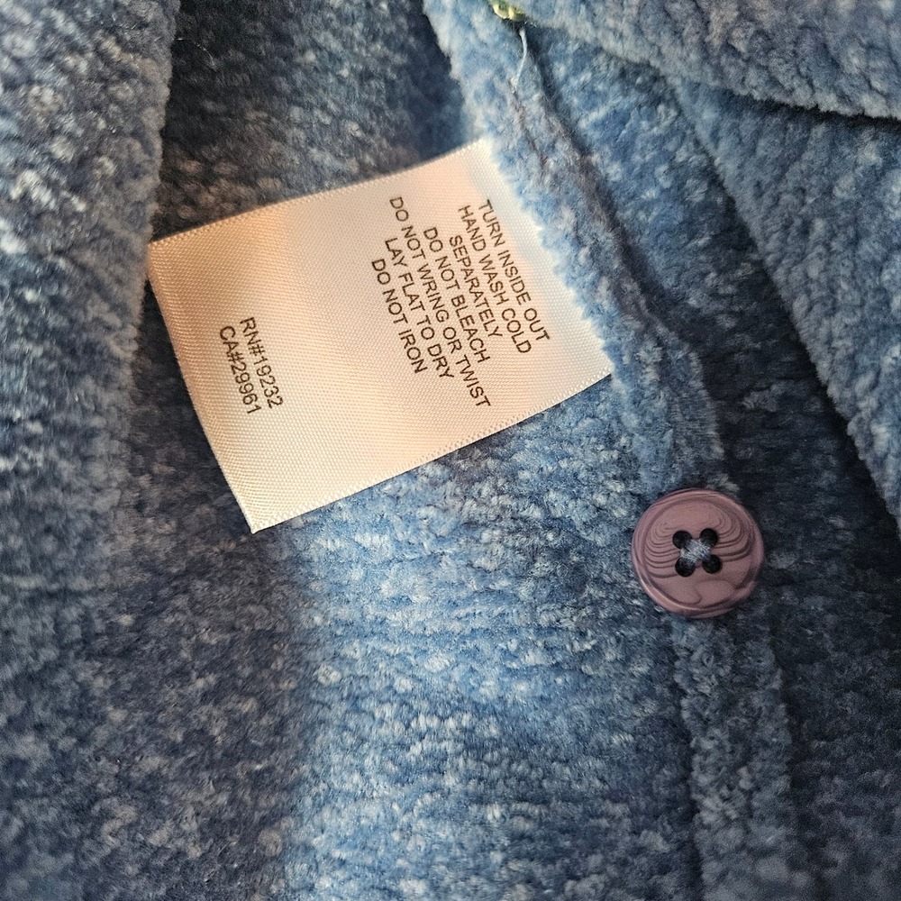 Alfred Dunner Sweater Womens PXL Blue Floral Embroidered Chenille Knit Spring - Picture 7 of 9